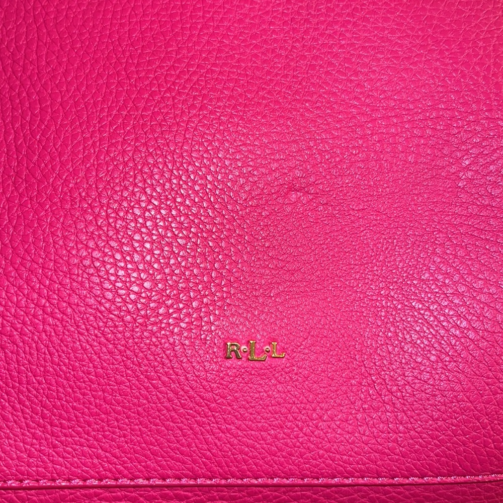 Fushia lauren Ralph Lauren tote flawed - Picture 5 of 15